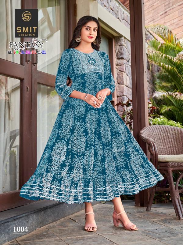 Smit Fantasy Fancy Rayon Anarkali Kurti Collection